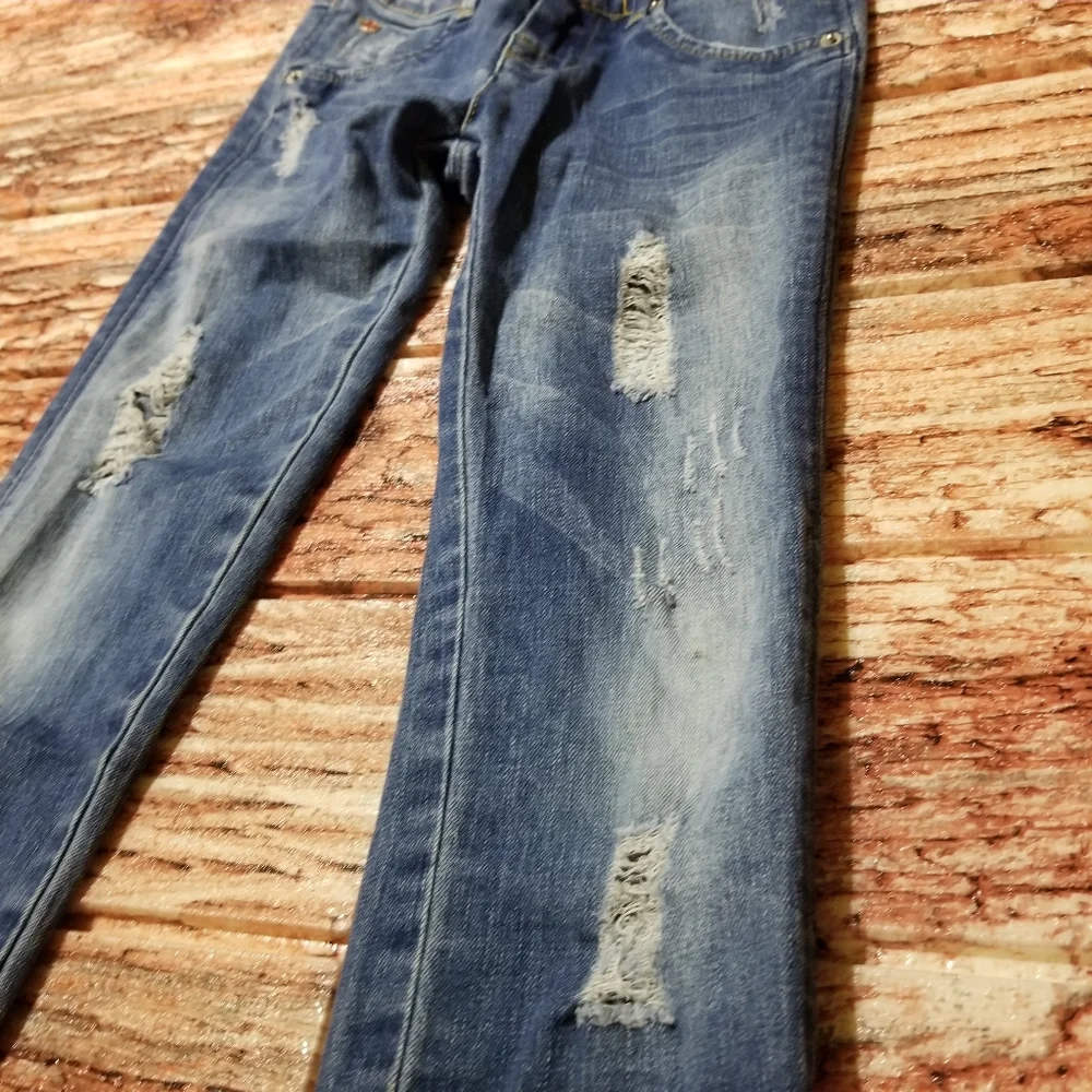 Hudson Girls Blue Distressed Jeans Size 7
